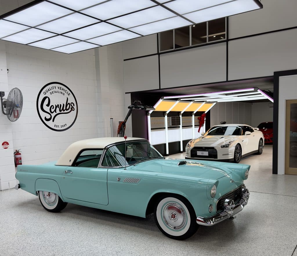 polished car in detailing workshop