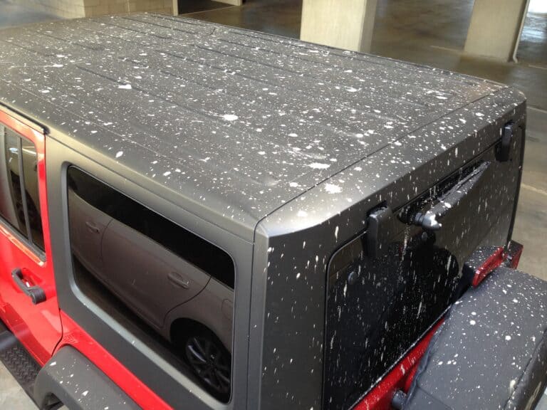 concrete splatter on car